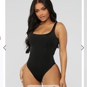 Fashion nova black one piece swim suit